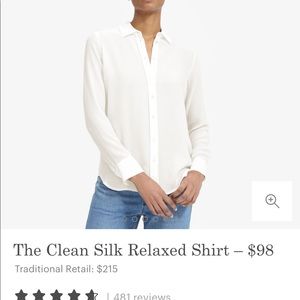 White Everlane silk shirt